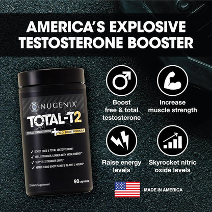 Nugenix Total-T2 - Testosterone Booster and Nitric Oxide Booster for Men